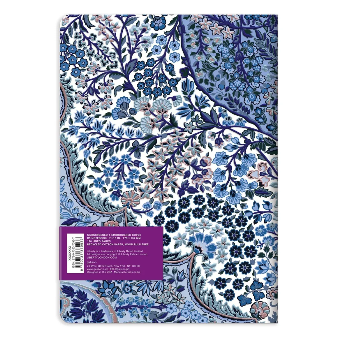 Liberty Tanjore Gardens B5 Handmade Embroidered Journal