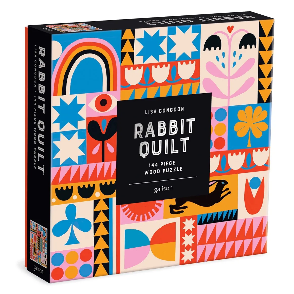 Lisa Congdon Rabbit Quilt 144 Piece Wood Puzzle