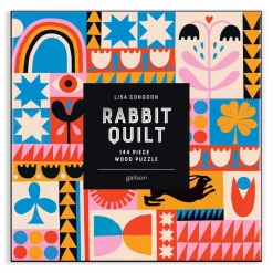 Lisa Congdon Rabbit Quilt 144 Piece Wood Puzzle