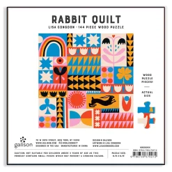 Lisa Congdon Rabbit Quilt 144 Piece Wood Puzzle