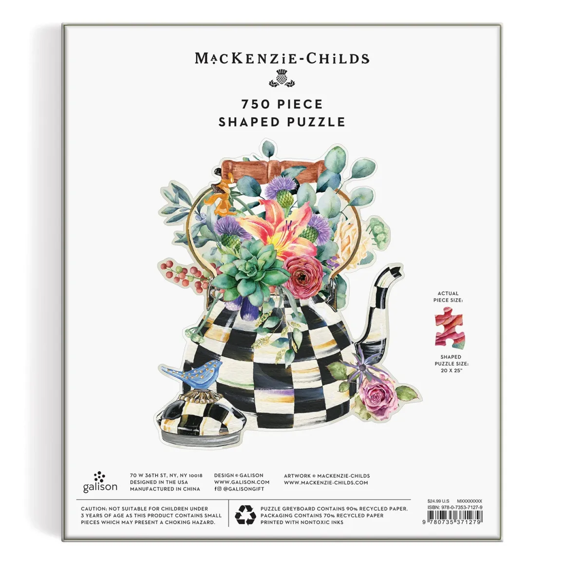 MacKenzie-Childs Blooming Kettle 750 Piece Shaped Puzzle