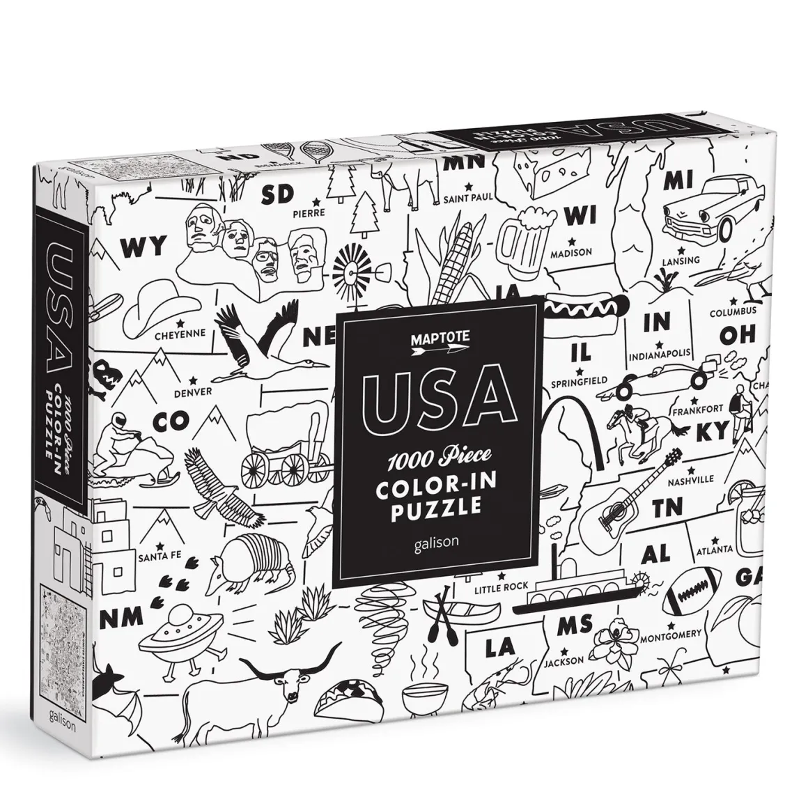 Maptote USA Color-In 1000 Piece Puzzle