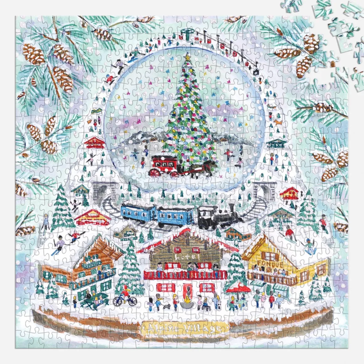 Michael Storrings Alpine Village Snowglobe 500 Piece Foil Puzzle