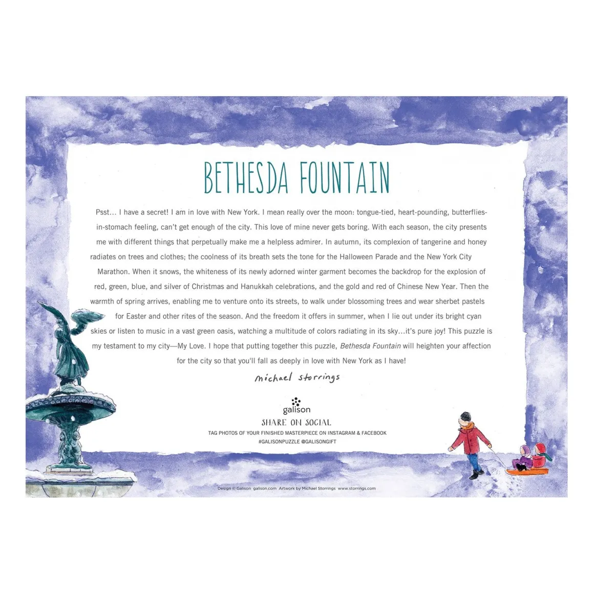 Michael Storrings Bethesda Fountain 1000 Piece Jigsaw Puzzle