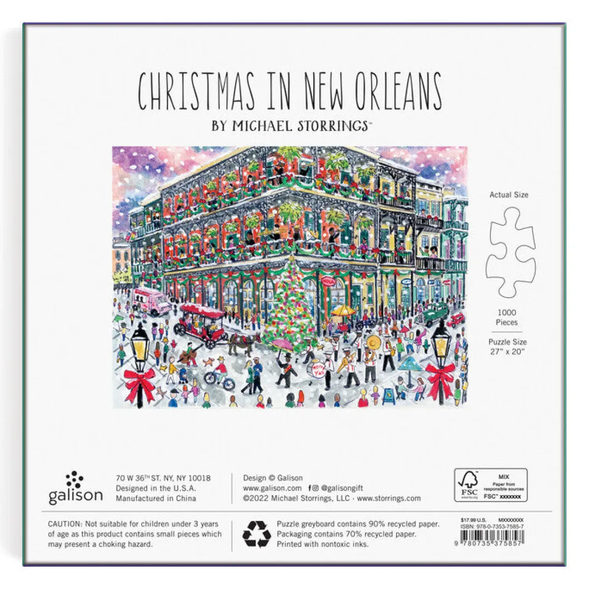 Michael Storrings Christmas in New Orleans 1000 Piece Puzzle