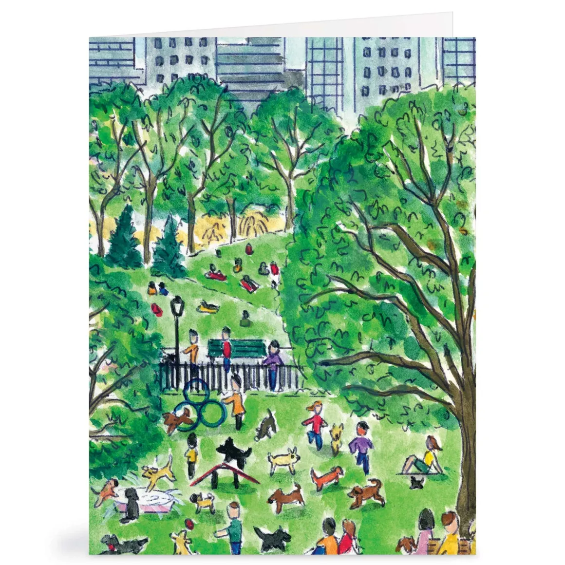 Michael Storrings Dog Park in Four Seasons Greeting Card Assortment