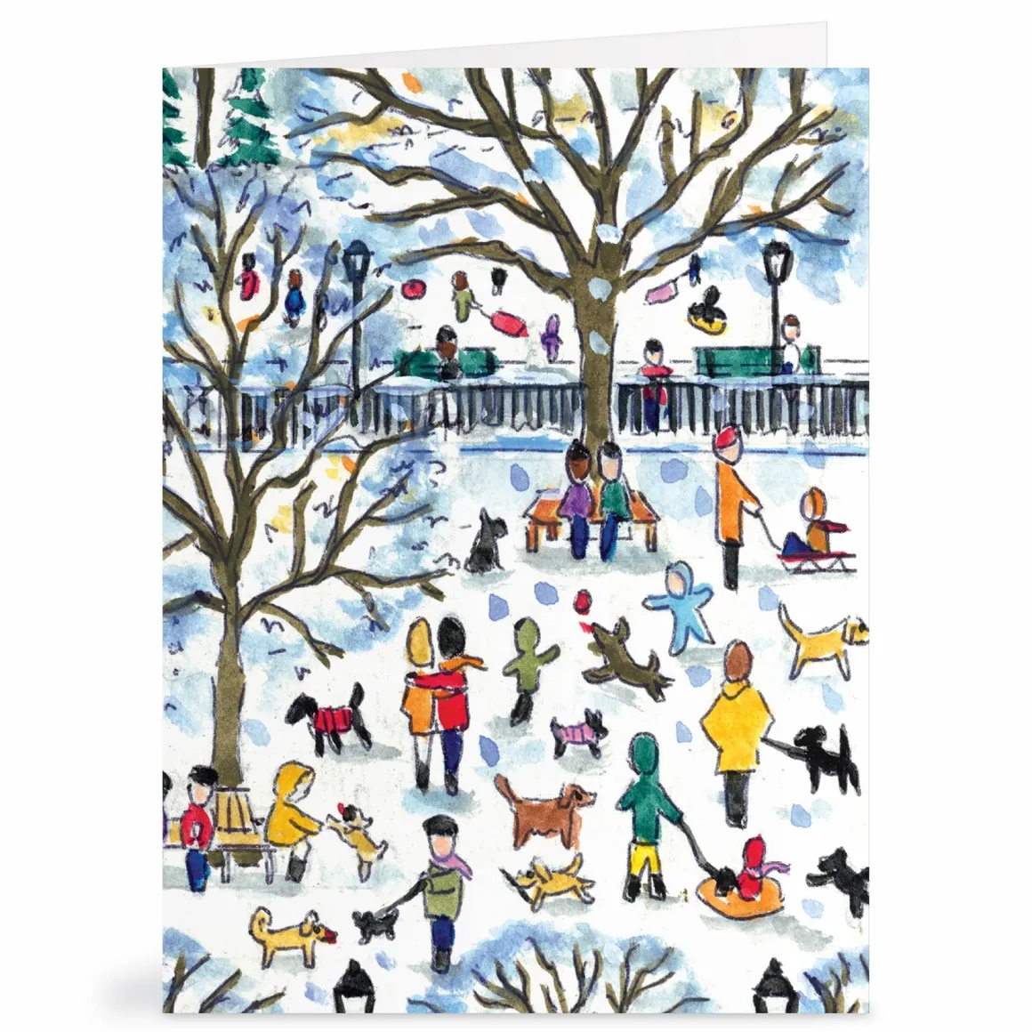 Michael Storrings Dog Park in Four Seasons Greeting Card Assortment