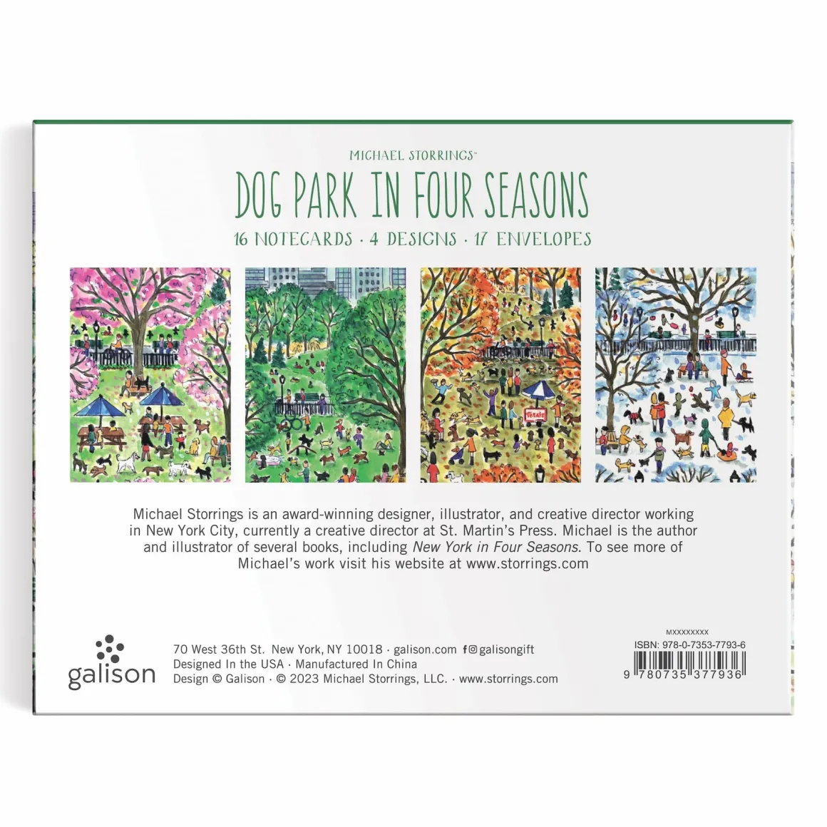 Michael Storrings Dog Park in Four Seasons Greeting Card Assortment