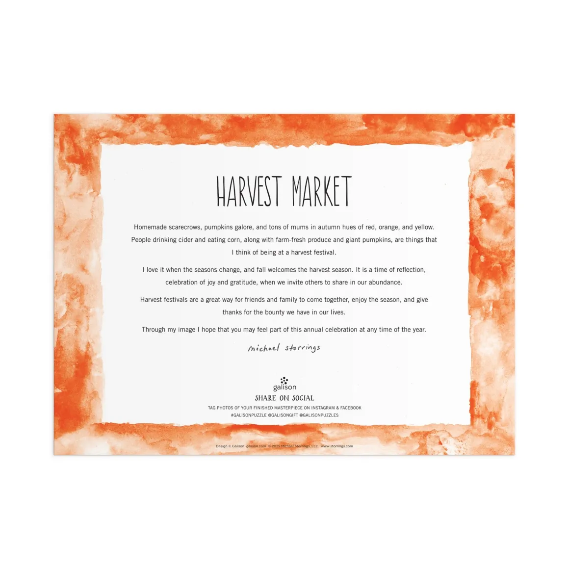 Michael Storrings Harvest Market 1000 Piece Puzzle