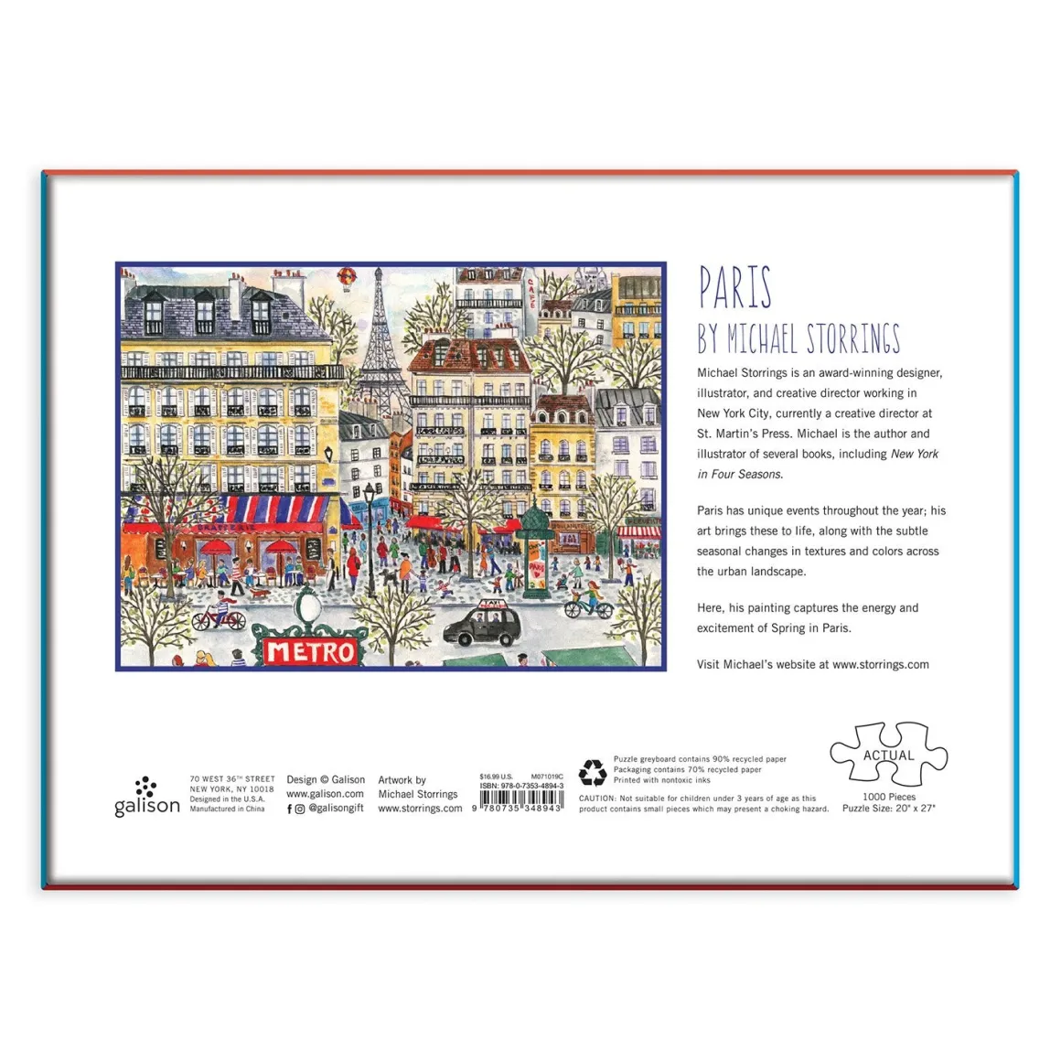 Michael Storrings Paris 1000 Piece Jigsaw Puzzle