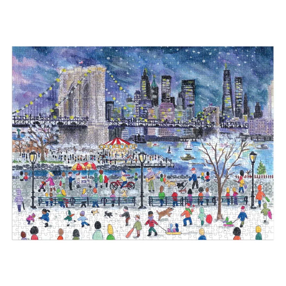 Michael Storrings Snowfall Over New York City 1000 Piece Puzzle