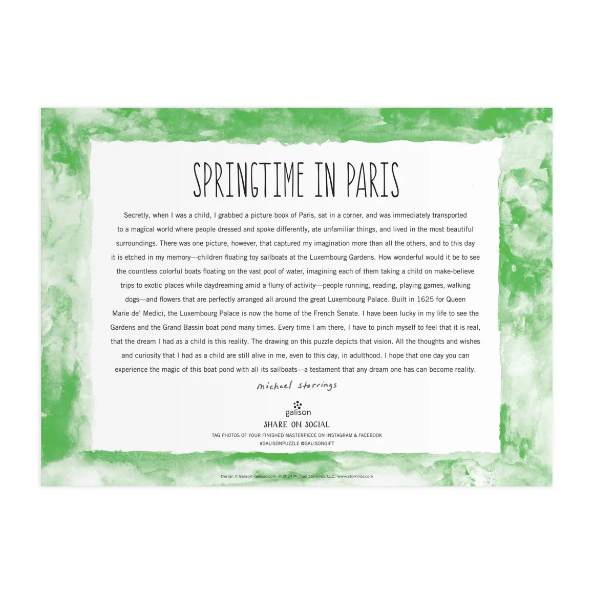 Michael Storrings Springtime in Paris 1000 Piece Puzzle
