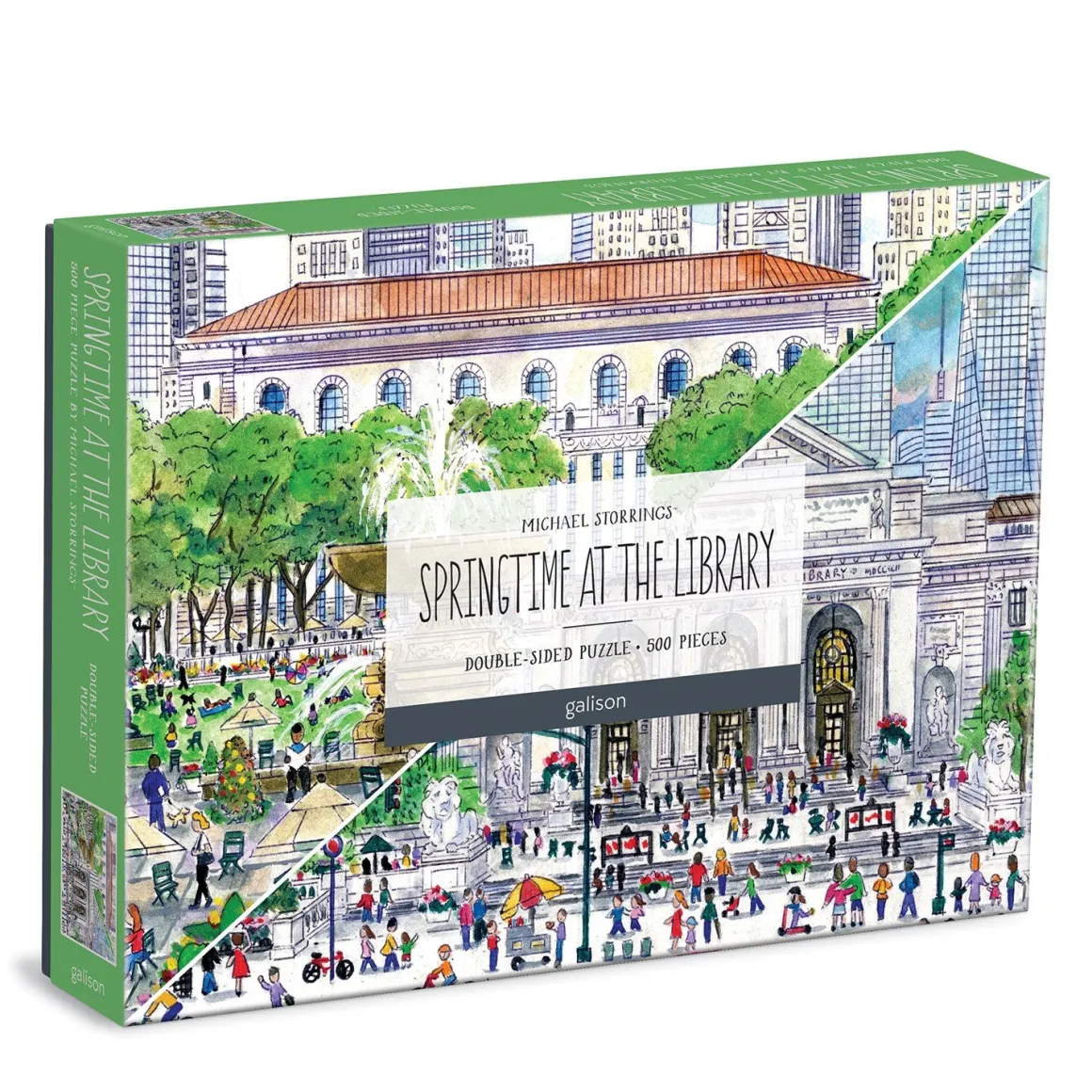 Michael Storrings Springtime at the Library 500 Piece Double-Sided Puzzle