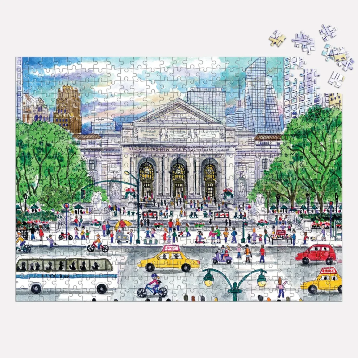 Michael Storrings Springtime at the Library 500 Piece Double-Sided Puzzle