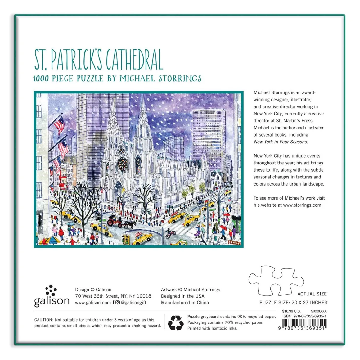 Michael Storrings St. Patricks Cathedral 1000 Piece Jigsaw Puzzle