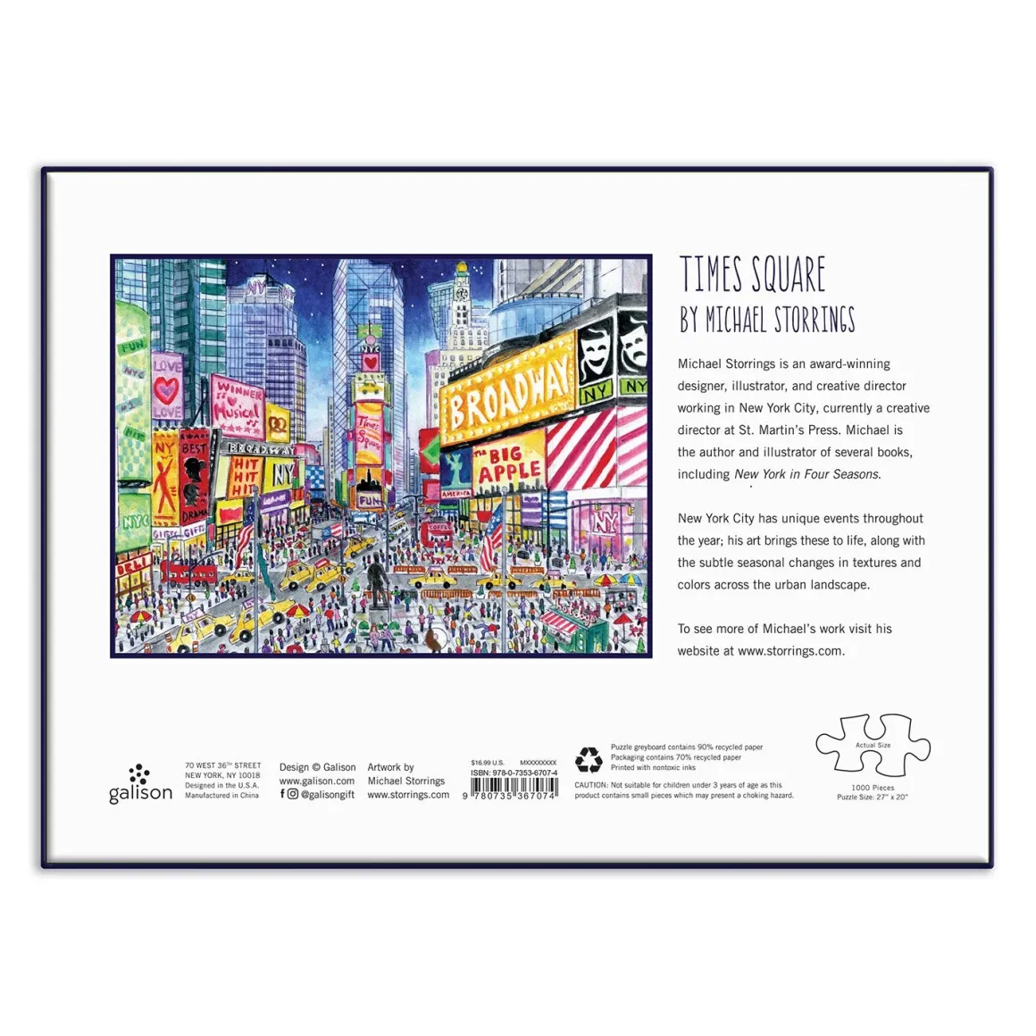 Michael Storrings Times Square 1000 Piece Jigsaw Puzzle