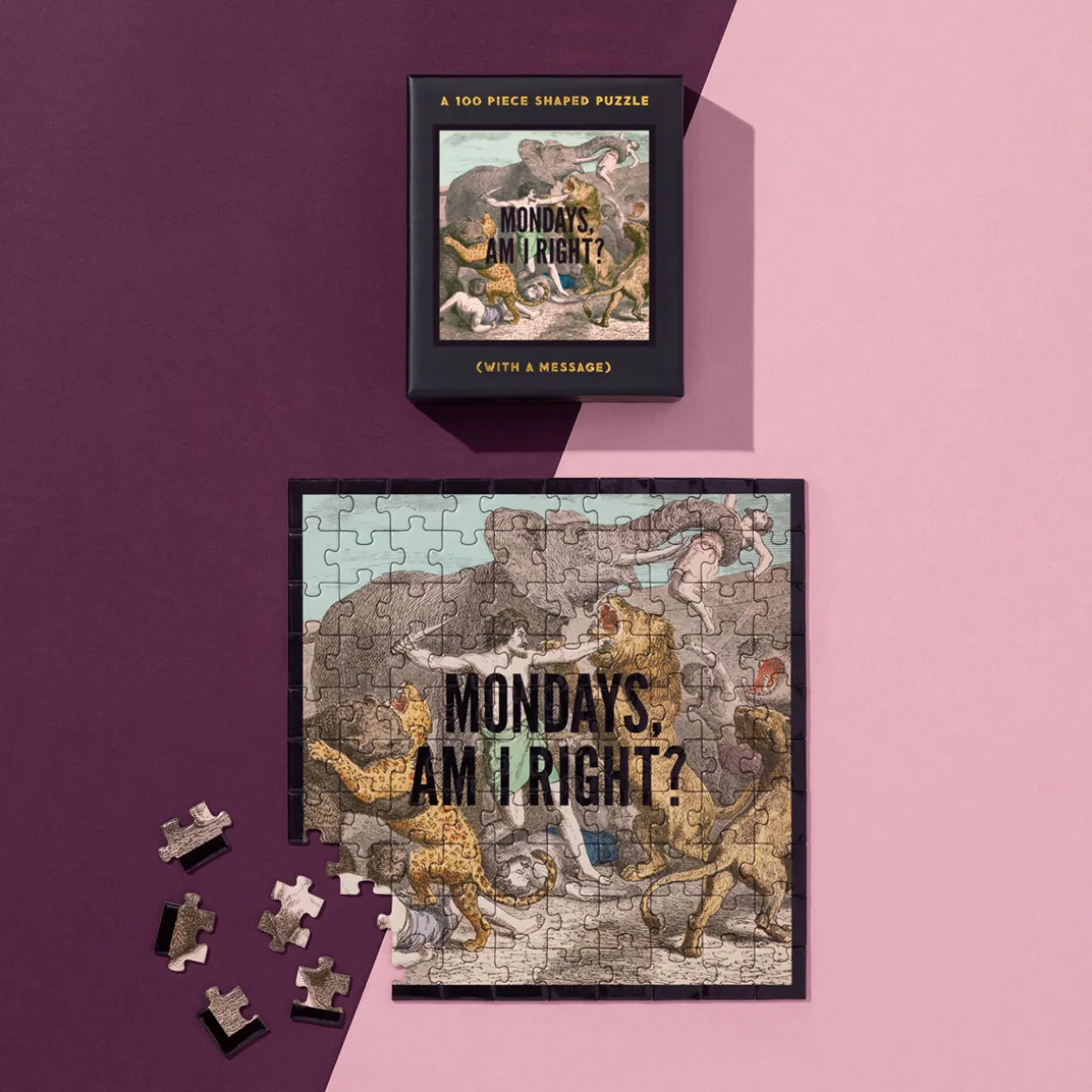 Mondays, Am I Right? 100 Piece Mini Shaped Puzzle