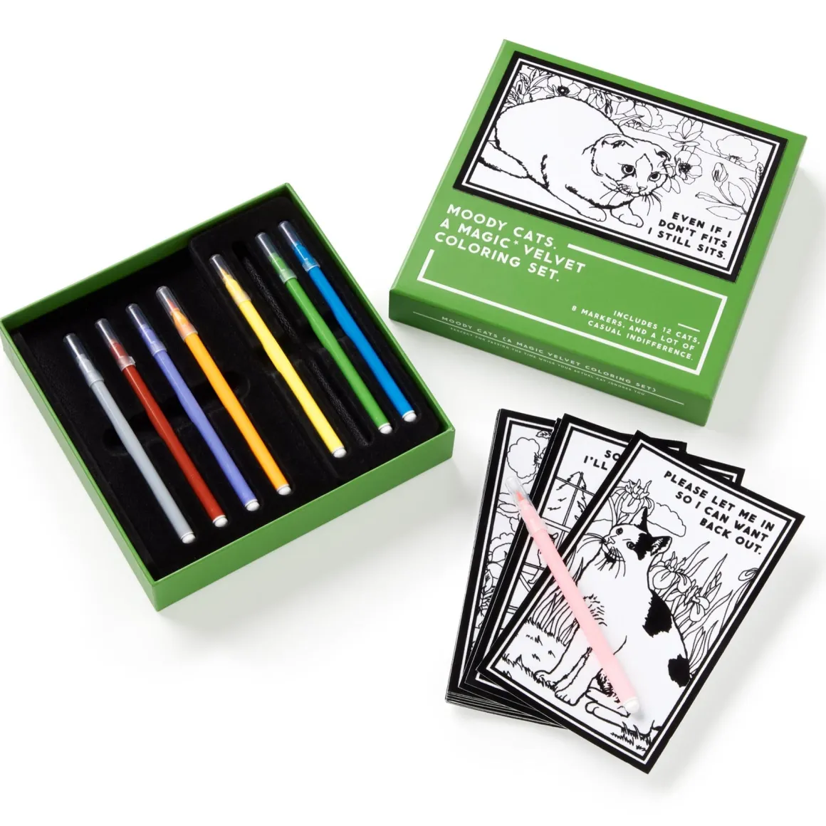 Moody Cats Magic Velvet Coloring Set