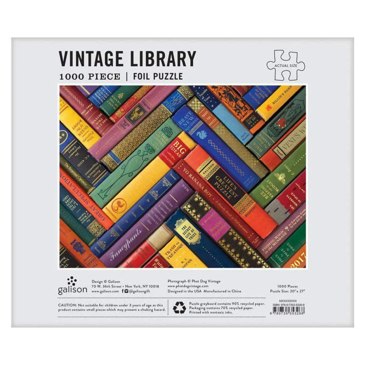 Phat Dog Vintage Library 1000 Piece Foil Stamped Jigsaw Puzzle