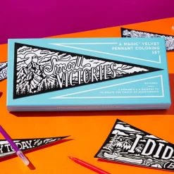 Small Victories Magic Velvet Pennant Coloring Set
