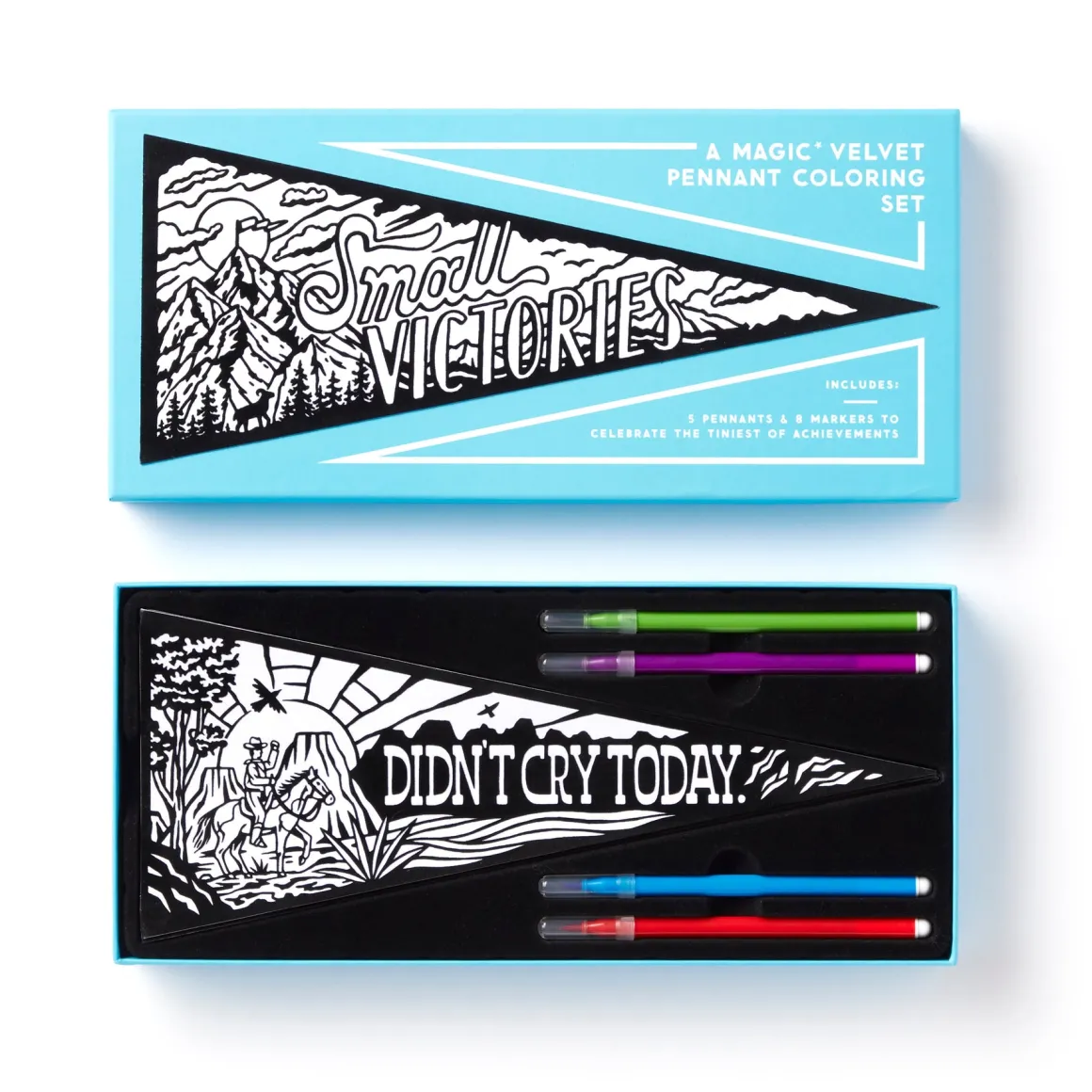Small Victories Magic Velvet Pennant Coloring Set