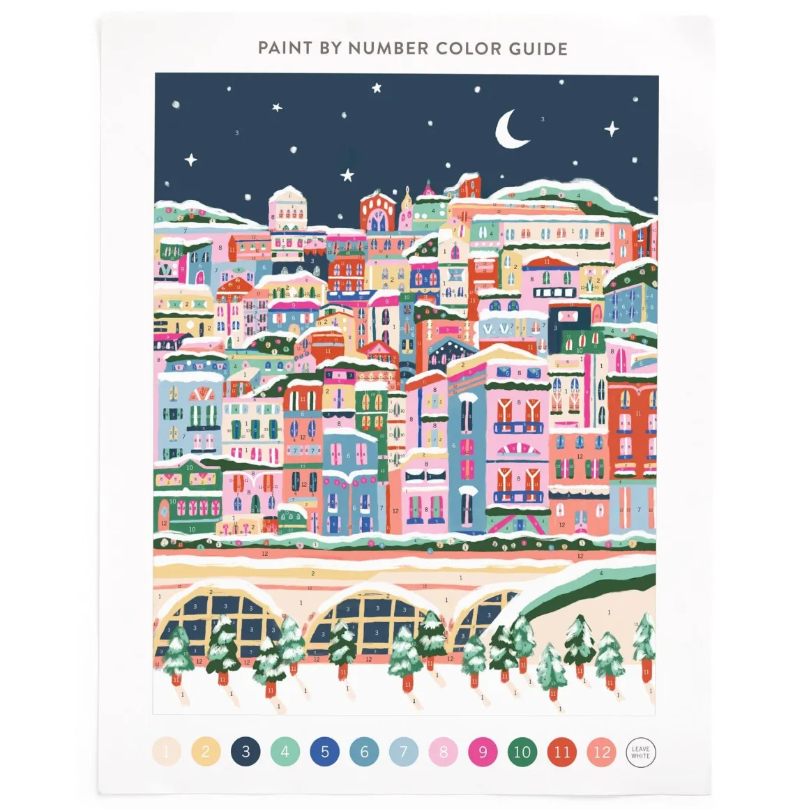Snowy City 11x14 Paint by Number Kit
