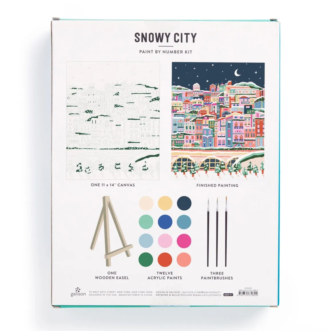 Snowy City 11x14 Paint by Number Kit