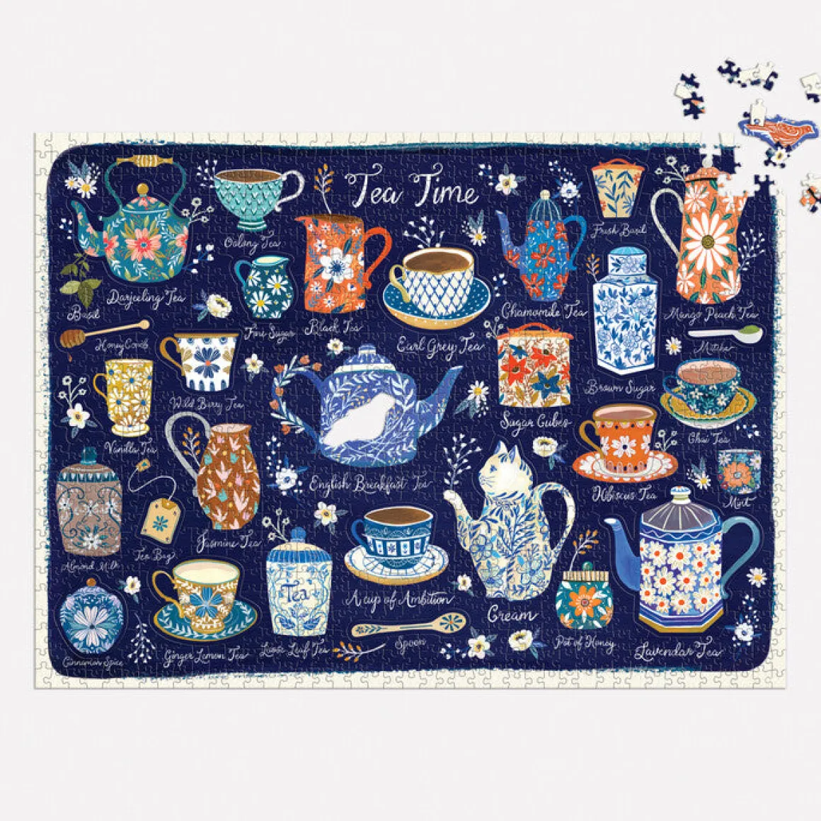 Tea Time 1000 Piece Puzzle with Shaped Pieces