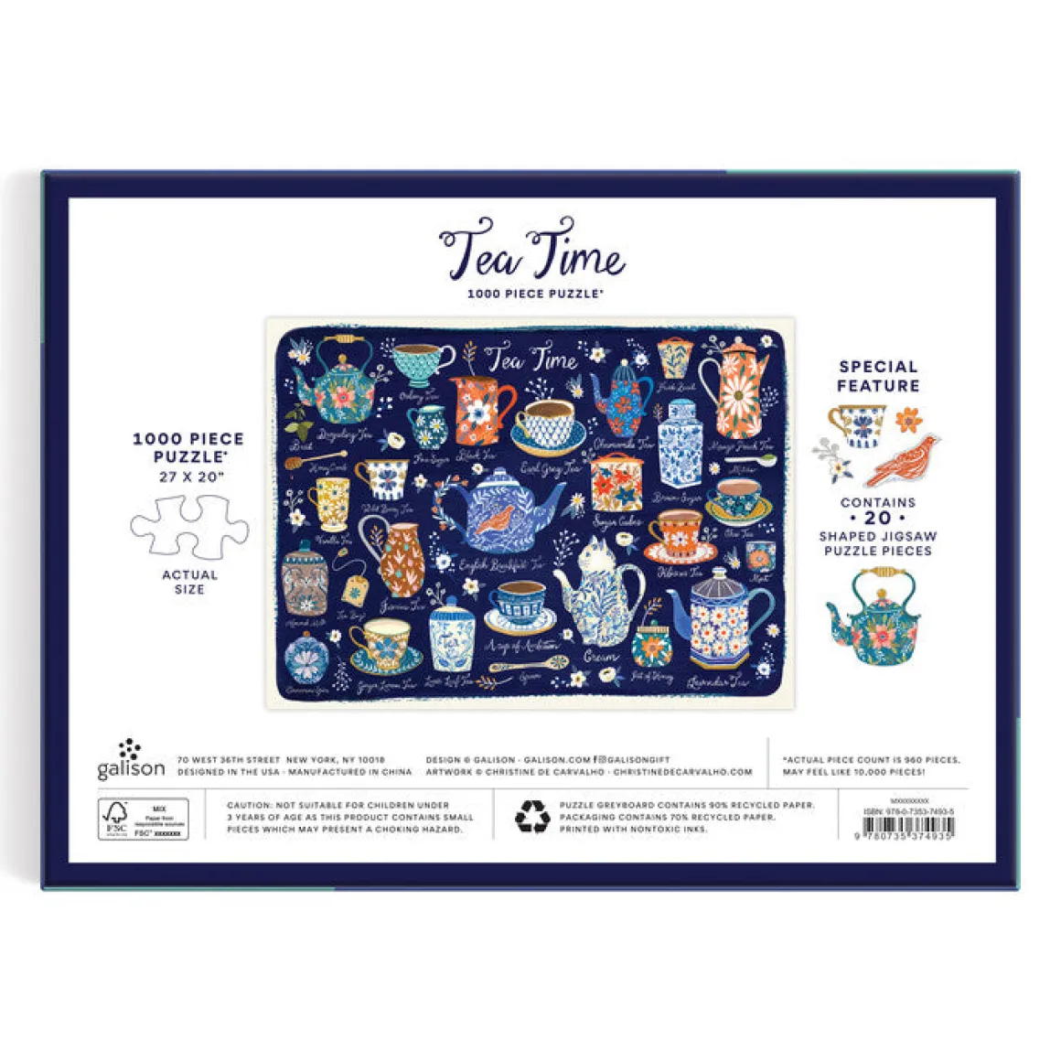 Tea Time 1000 Piece Puzzle with Shaped Pieces
