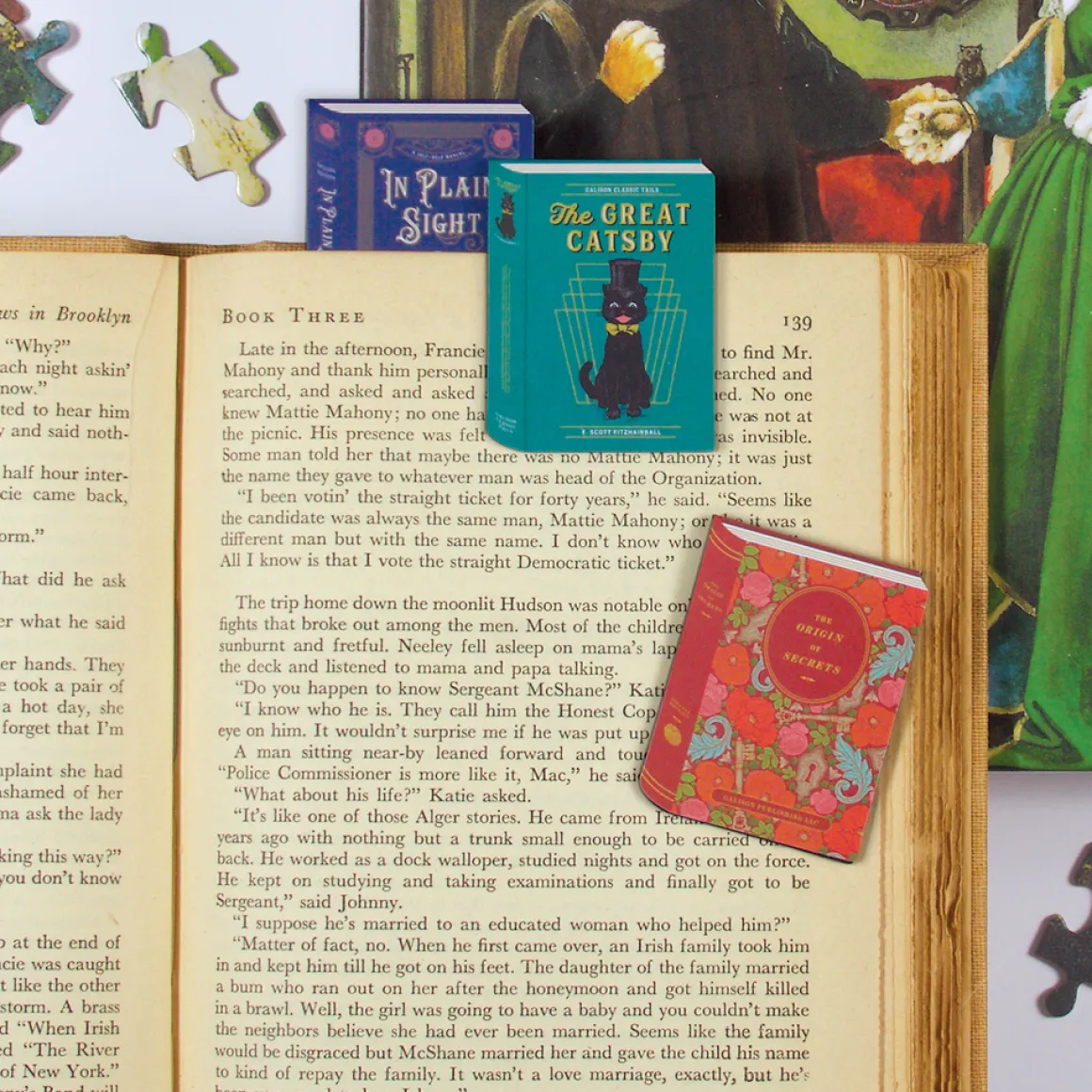 Vintage Books Shaped Magnetic Bookmarks