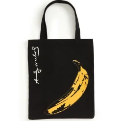 Warhol Banana Canvas Tote Bag - Black