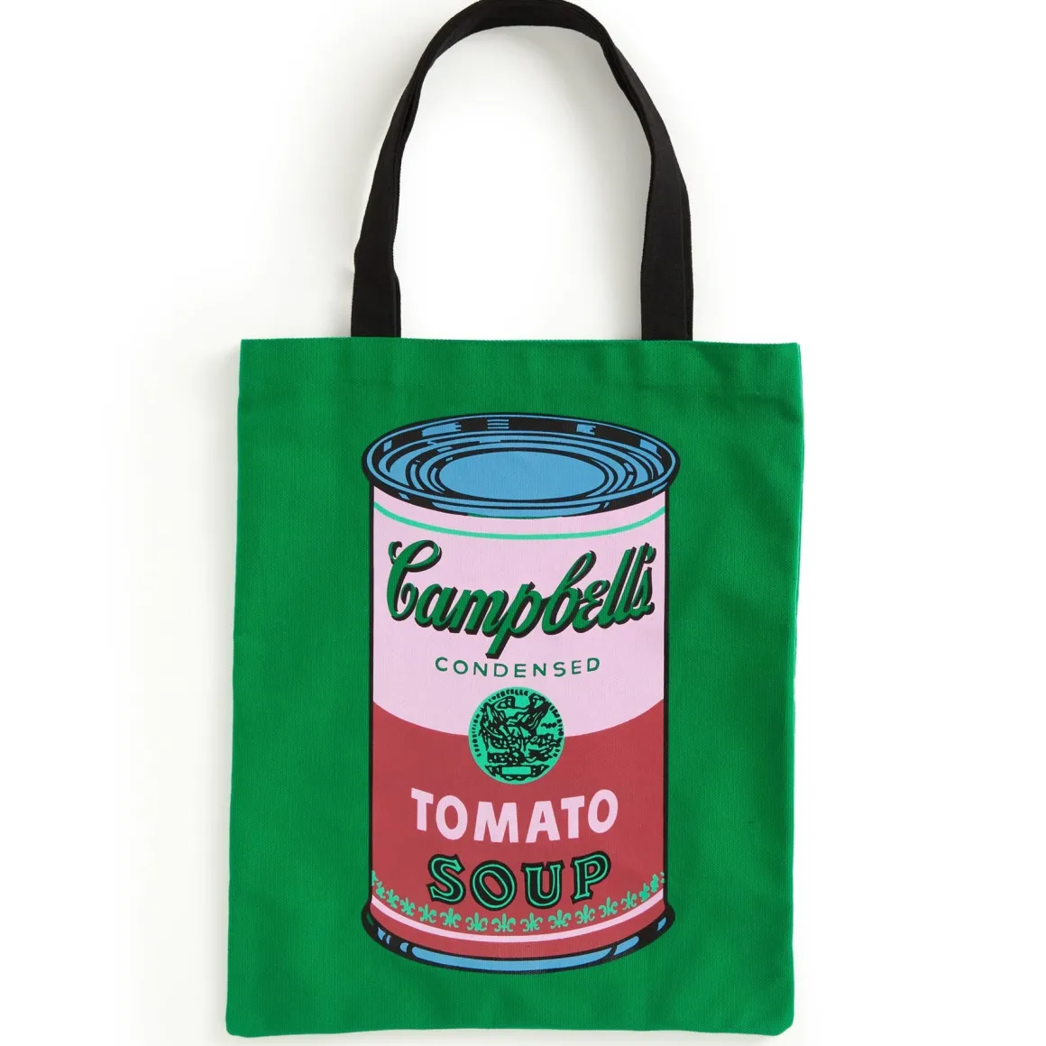 Warhol Soup Can Canvas Tote Bag - Green