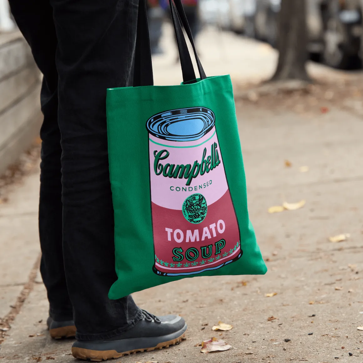 Warhol Soup Can Canvas Tote Bag - Green