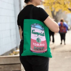 Warhol Soup Can Canvas Tote Bag - Green