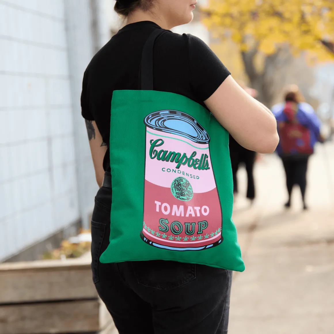 Warhol Soup Can Canvas Tote Bag - Green