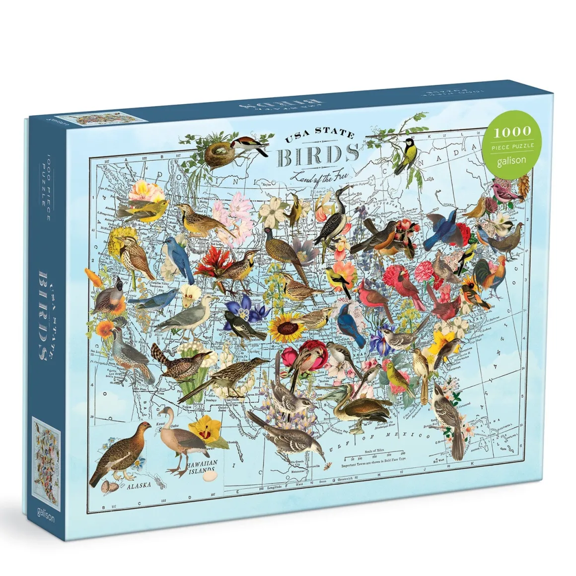 Wendy Gold State Birds 1000 Piece Puzzle