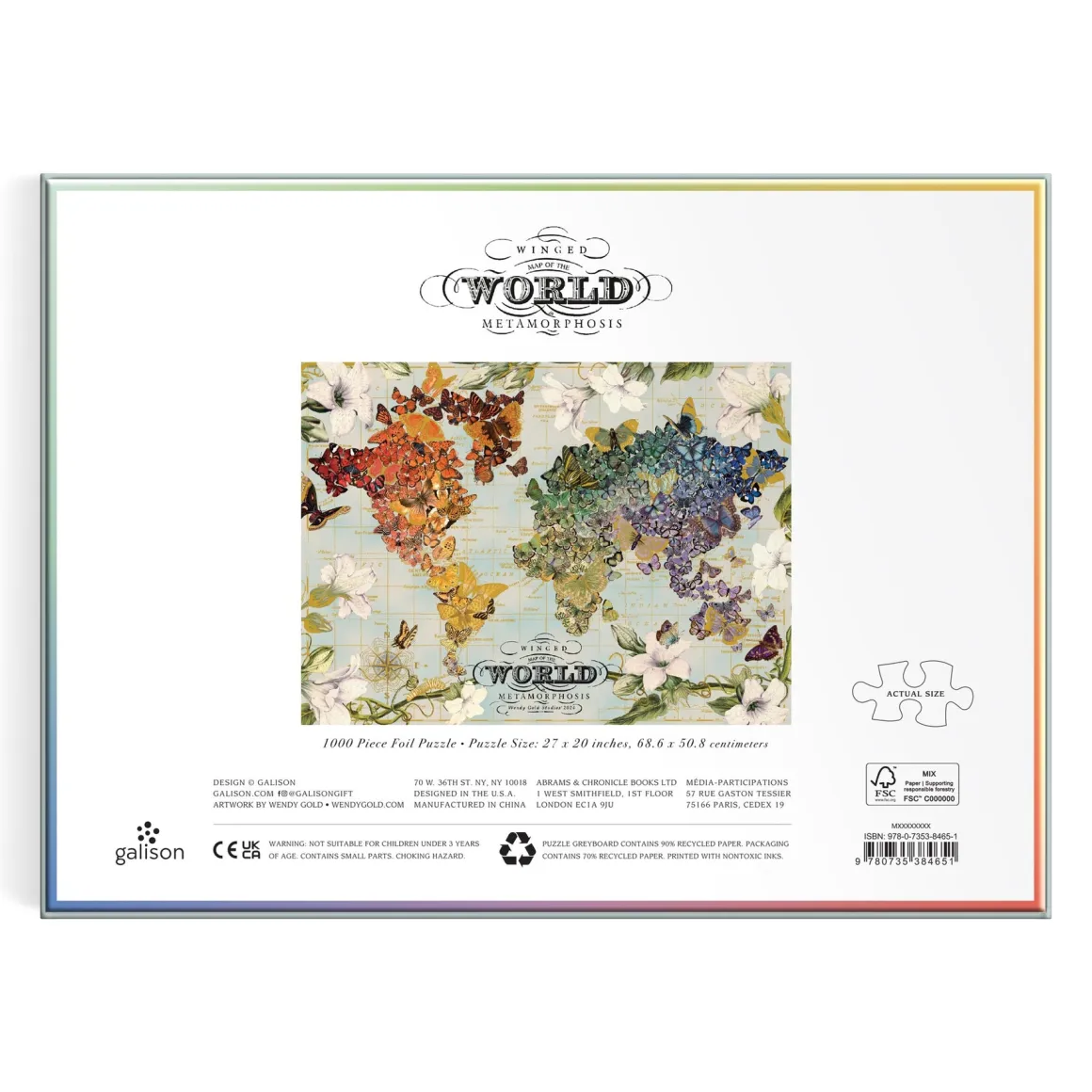 Wendy Gold Winged Metamorphosis 1000 Piece Foil Puzzle