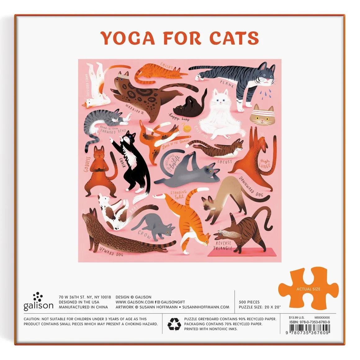 Yoga for Cats 500 Piece Jigsaw Puzzle
